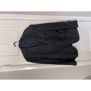 Suits for Men Size LG Checked Navy Blue Vest and Jacket NO PANTS M320